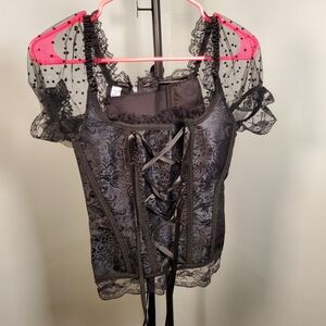 Black Lace Corset Top